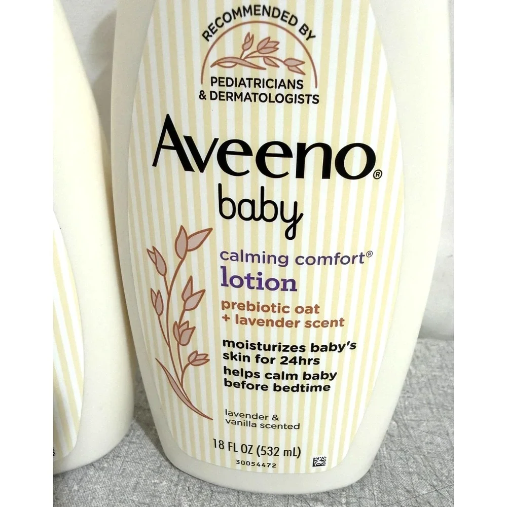 Aveeno Baby Calming Comfort Prebiotic Oat & Lavender Scent Lotion 2Pk 18oz Each
